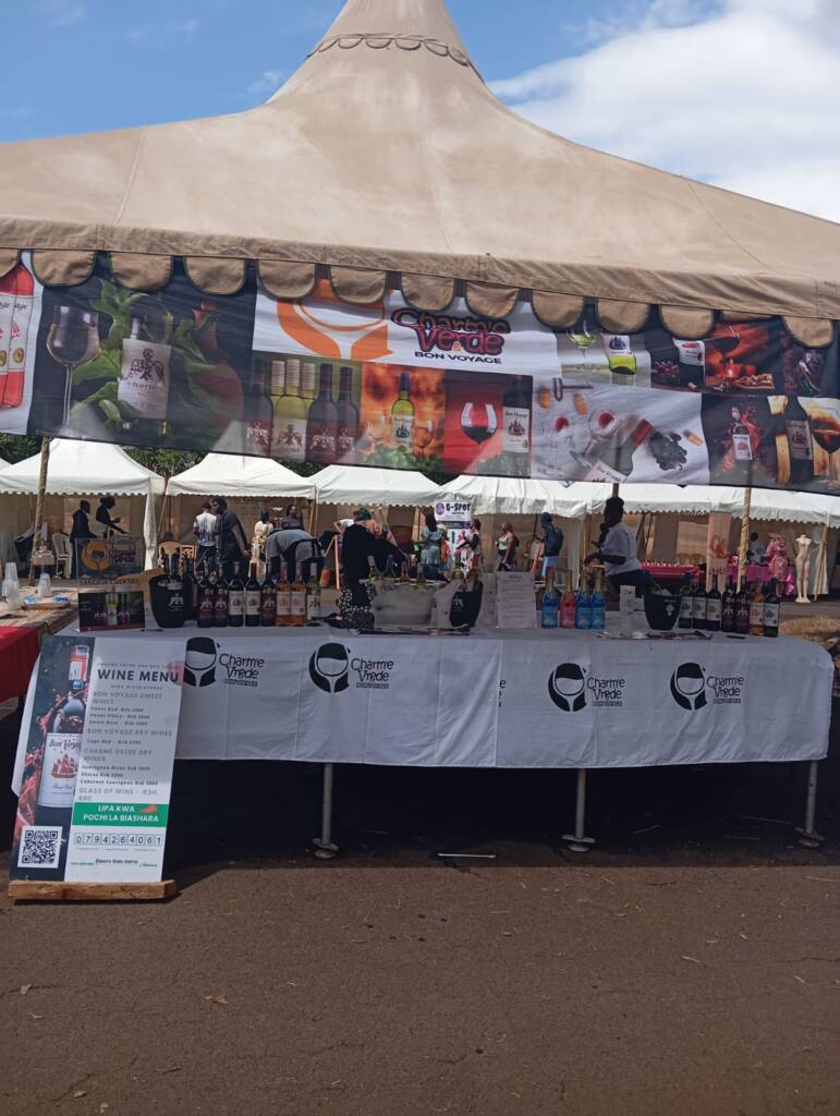 Bonvoyage branded display at a Kenyan wine event