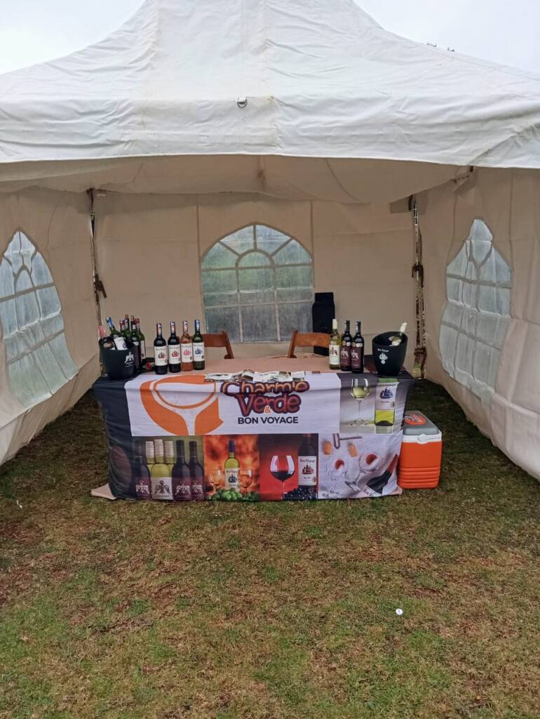 Bonvoyage wine tasting booth display